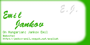 emil jankov business card